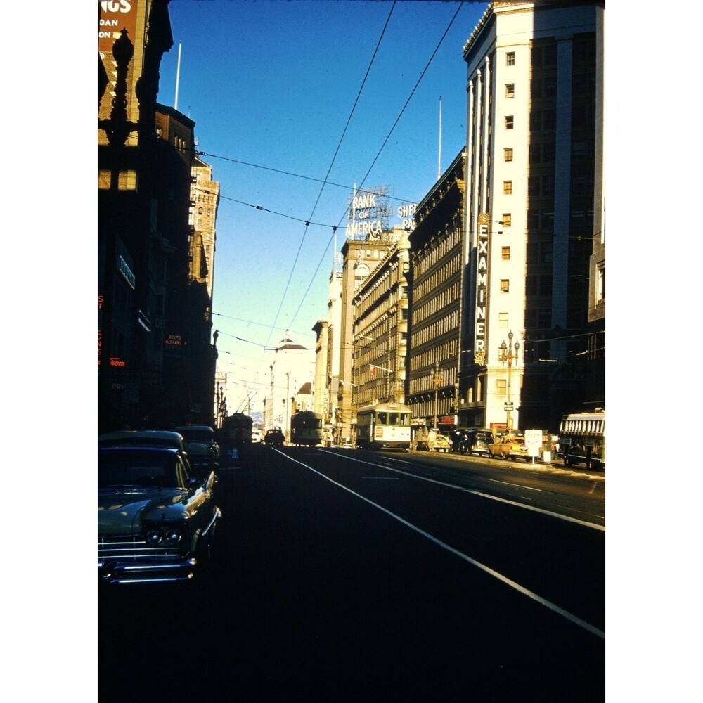 Kodak 35mm 1950s Red Border Kodachrome, Market Street in San Francisco